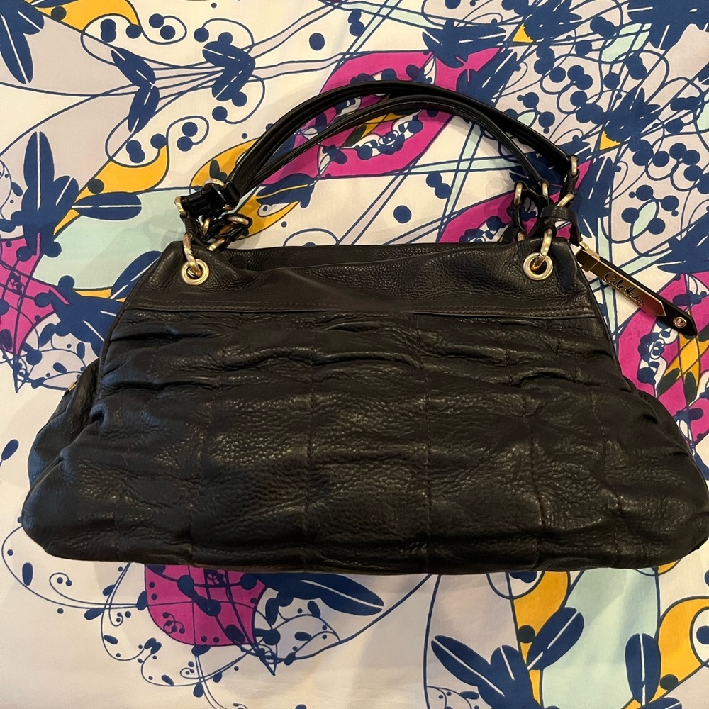 Cole haan Bailey triple zip black leather satchel